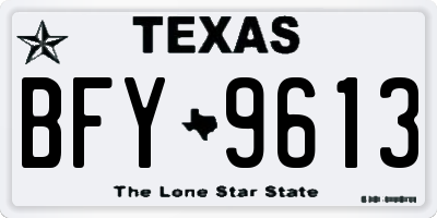 TX license plate BFY9613