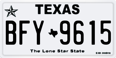 TX license plate BFY9615