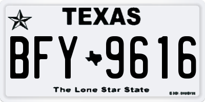TX license plate BFY9616