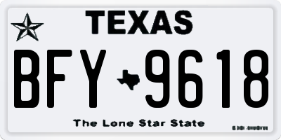 TX license plate BFY9618