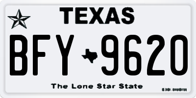 TX license plate BFY9620