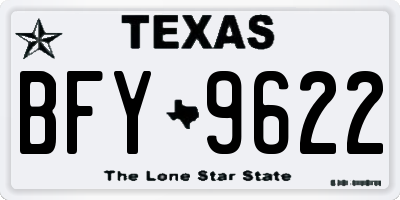 TX license plate BFY9622