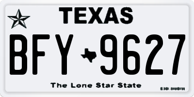 TX license plate BFY9627