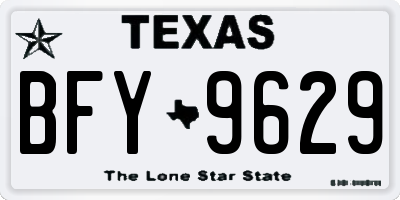 TX license plate BFY9629