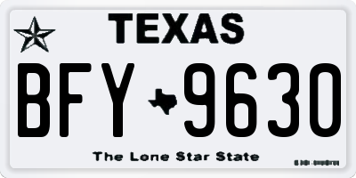 TX license plate BFY9630