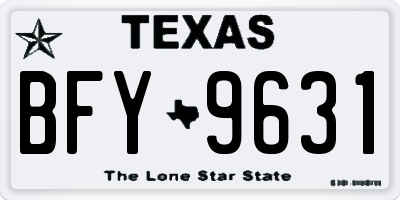 TX license plate BFY9631