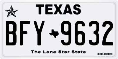 TX license plate BFY9632