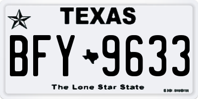 TX license plate BFY9633