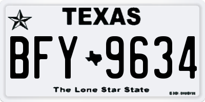 TX license plate BFY9634
