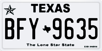 TX license plate BFY9635