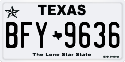 TX license plate BFY9636