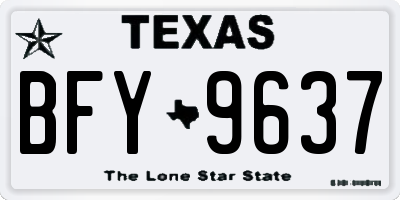 TX license plate BFY9637