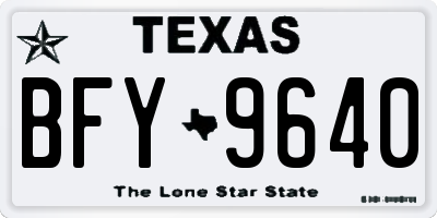 TX license plate BFY9640