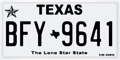 TX license plate BFY9641