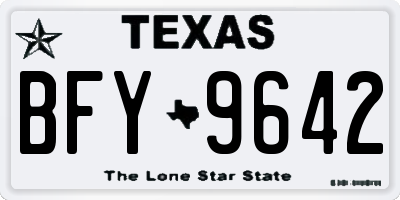 TX license plate BFY9642
