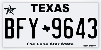 TX license plate BFY9643
