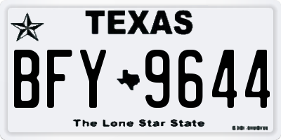TX license plate BFY9644