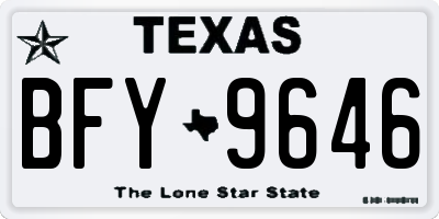 TX license plate BFY9646
