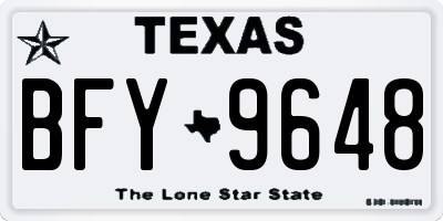 TX license plate BFY9648