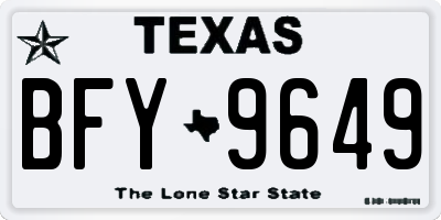 TX license plate BFY9649