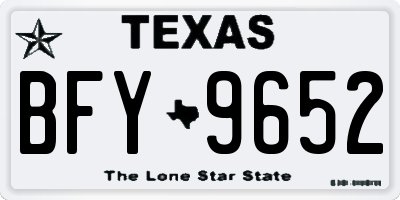 TX license plate BFY9652