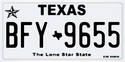 TX license plate BFY9655