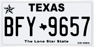 TX license plate BFY9657