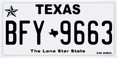 TX license plate BFY9663