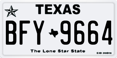 TX license plate BFY9664