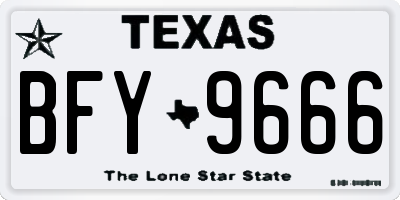 TX license plate BFY9666