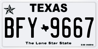 TX license plate BFY9667