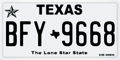 TX license plate BFY9668