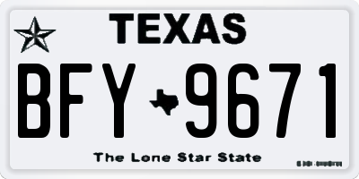 TX license plate BFY9671
