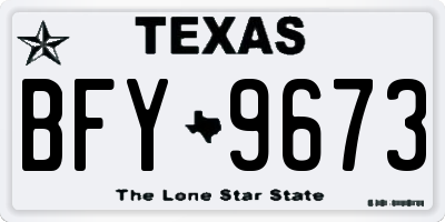 TX license plate BFY9673