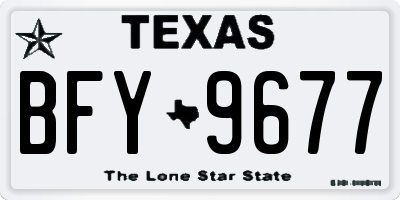 TX license plate BFY9677