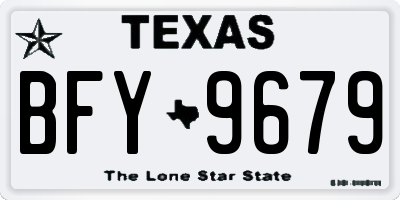 TX license plate BFY9679