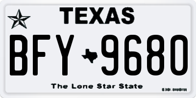 TX license plate BFY9680