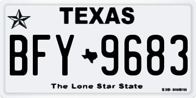 TX license plate BFY9683
