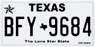 TX license plate BFY9684