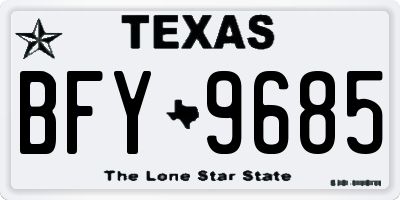 TX license plate BFY9685