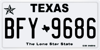 TX license plate BFY9686