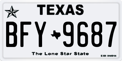 TX license plate BFY9687