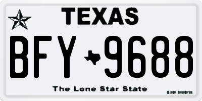 TX license plate BFY9688