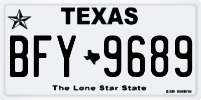 TX license plate BFY9689