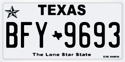 TX license plate BFY9693