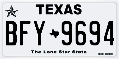 TX license plate BFY9694
