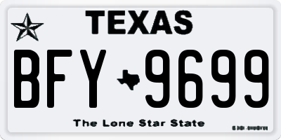 TX license plate BFY9699