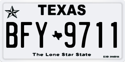 TX license plate BFY9711