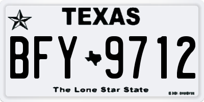 TX license plate BFY9712