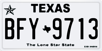 TX license plate BFY9713